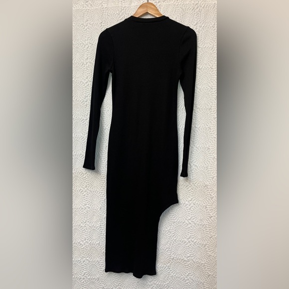 Lanston Ribbed Knit Midi Dress Size Small Black Bodycon Revolve Party Sleek Sexy - Picture 15 of 15